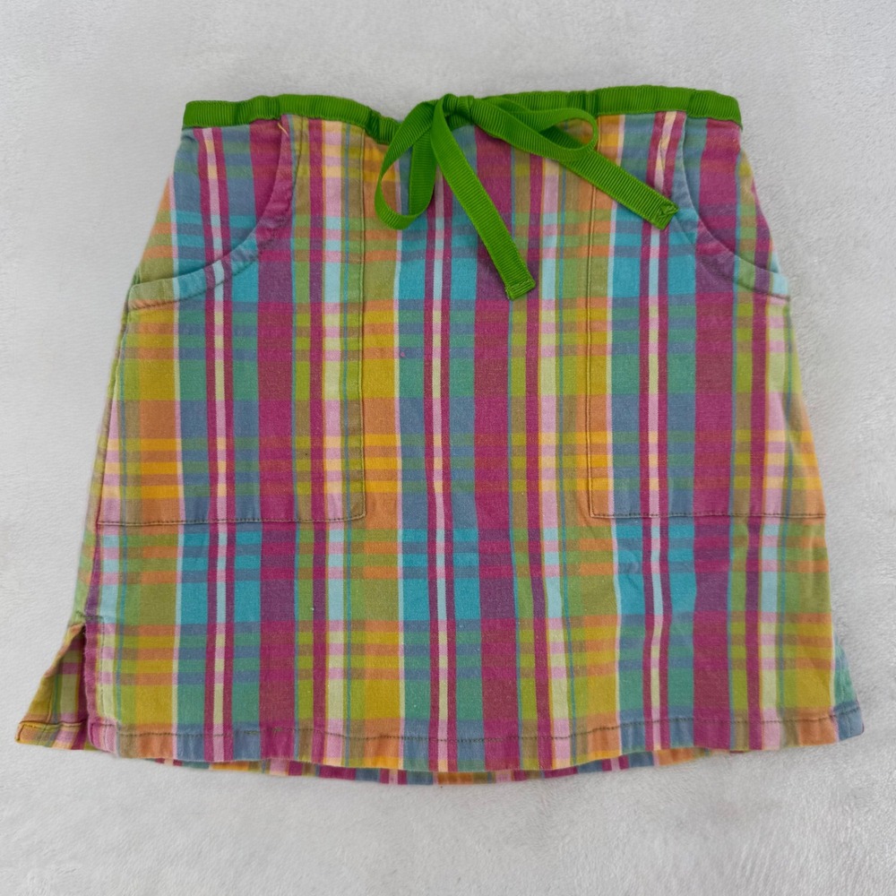 Vintage Hartstrings Plaid Skort Toddler Girls Size 3T Pockets Ribbon Tie Skirt